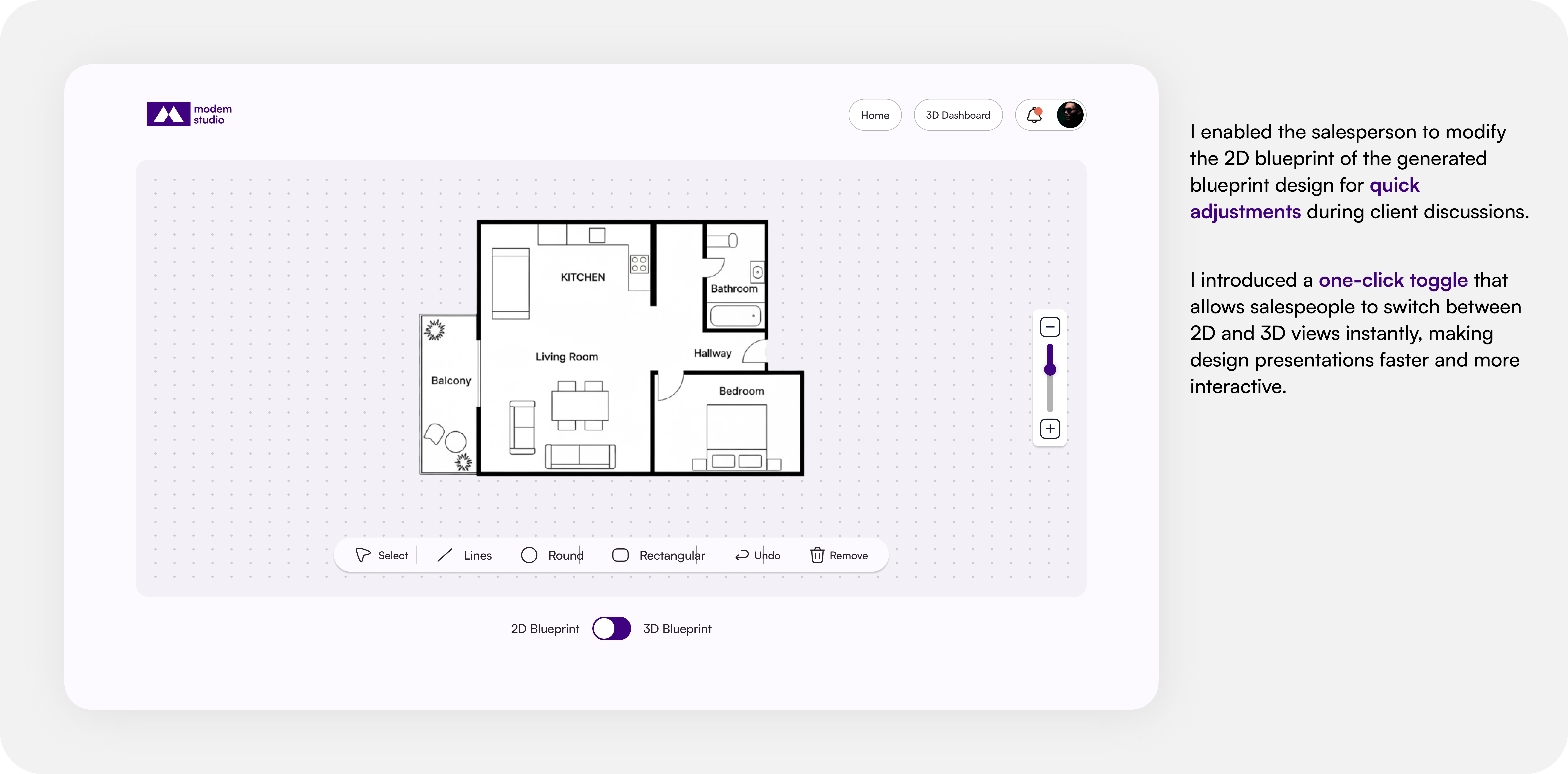 2D floorplan design screen