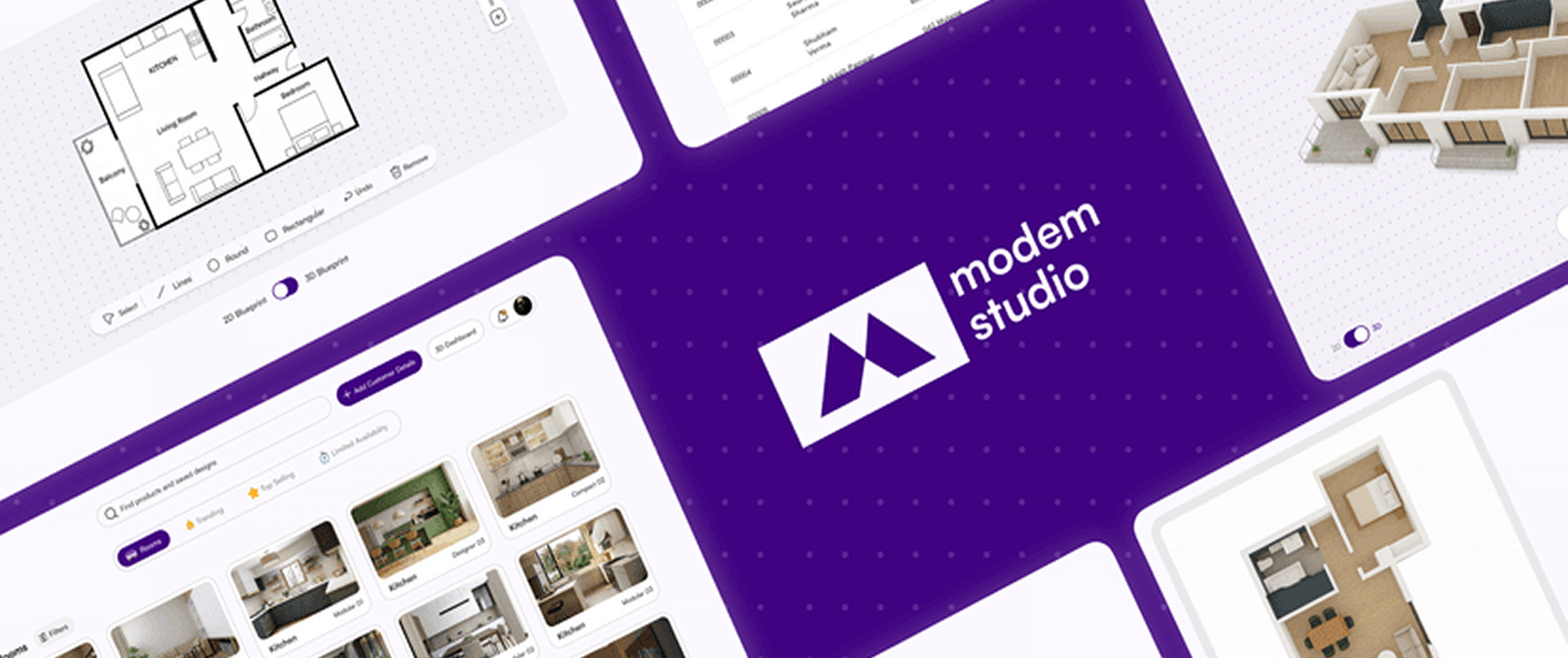 Modem Studio real-time interior design product interface