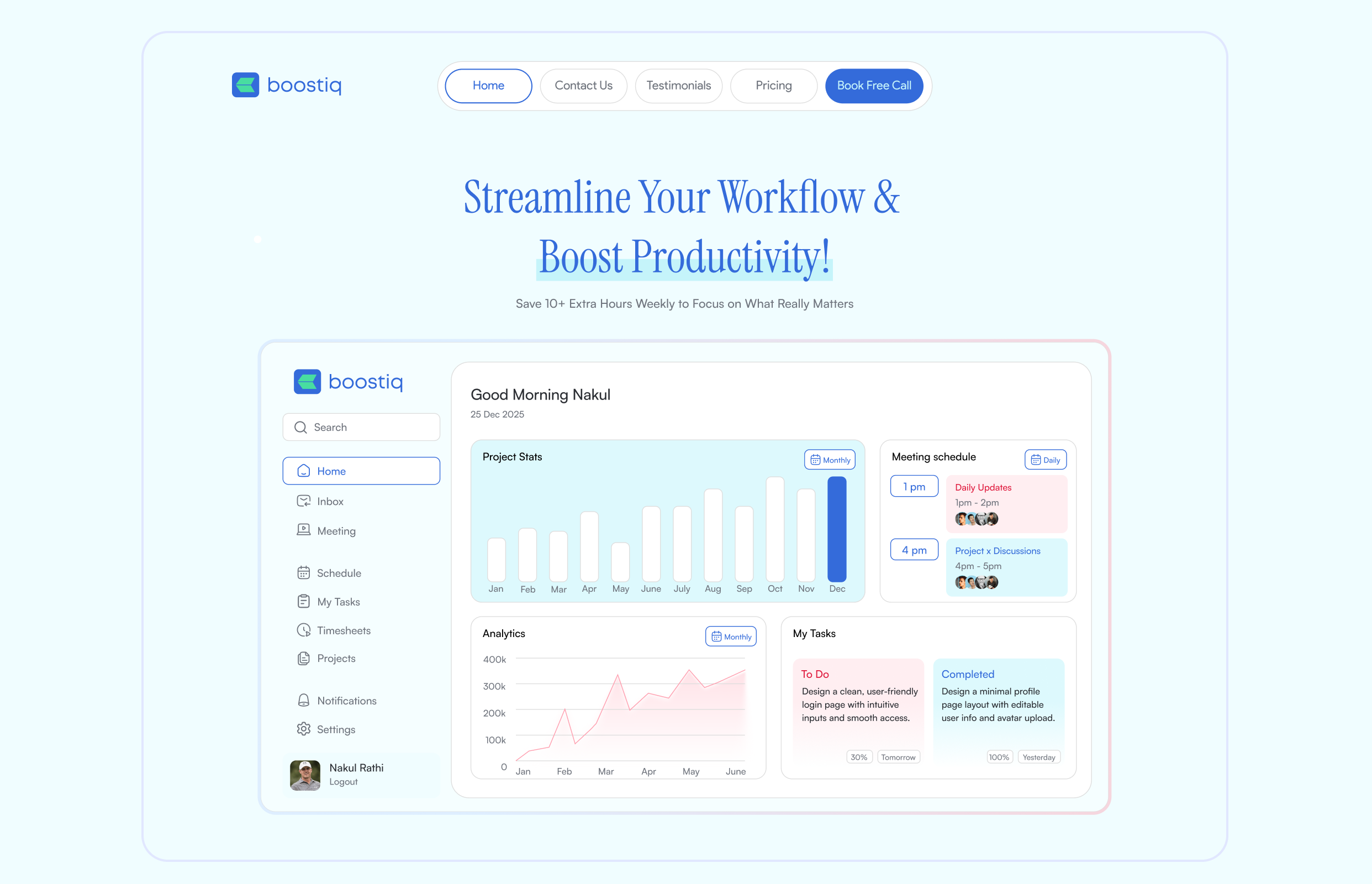 BoostIQ product interface presentation